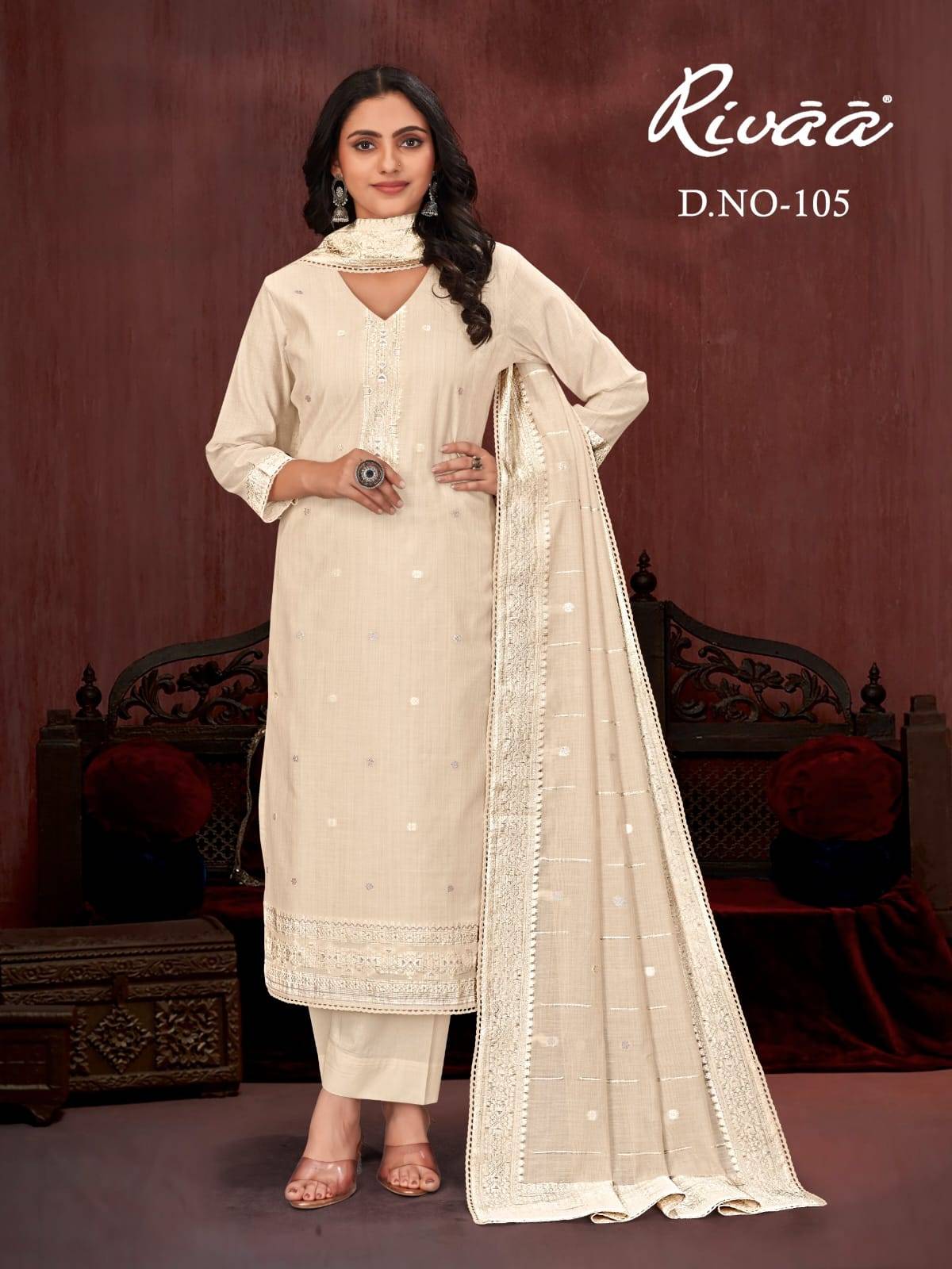 105 Series By Rivaa Stylish Beautiful Colourful Jacquard Dresses At Wholesale Price